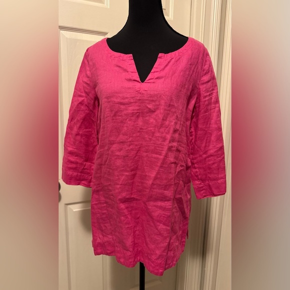 J. Jill Pink 3/4 Sleeve Relaxed Tunic - Picture 1 of 8
